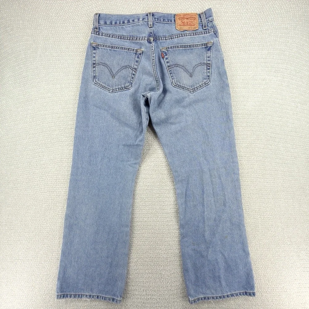 Levi's 517 Boot Cut Jeans USA Made 33x30 Light Wash Vintage Distressed Denim